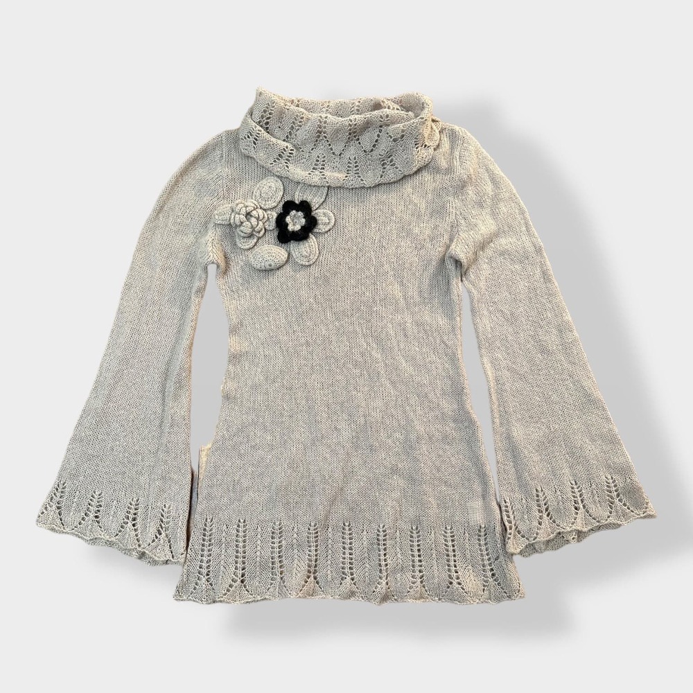 Max & Co Crochet floral appliqué Wool and Mohair Sweater‎ Size 40